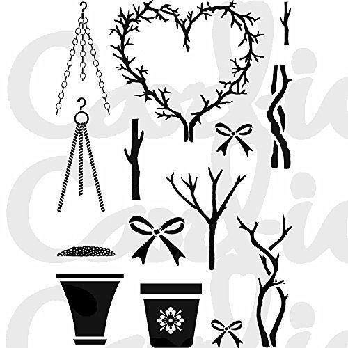 Card-io Posh Pots Clear Stamp Set, Synthetic Material, 22.7 x 11.4 x 0.3 cm