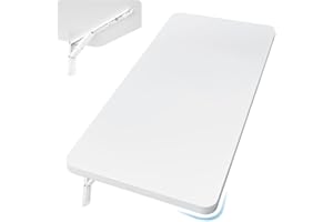 Neoaider Wall Mounted Folding Table 31.5”L x 15.7”W, Laundry Folding Table with Heavy Duty Metal Collapsible Shelf Brackets, Wall Mounted Desk Fold Down for Small Spaces, White