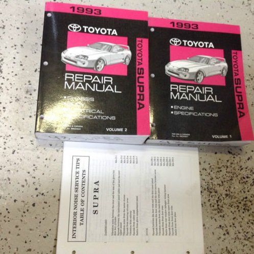 1993 Toyota Supra Service Shop Repair Workshop Manual Set W