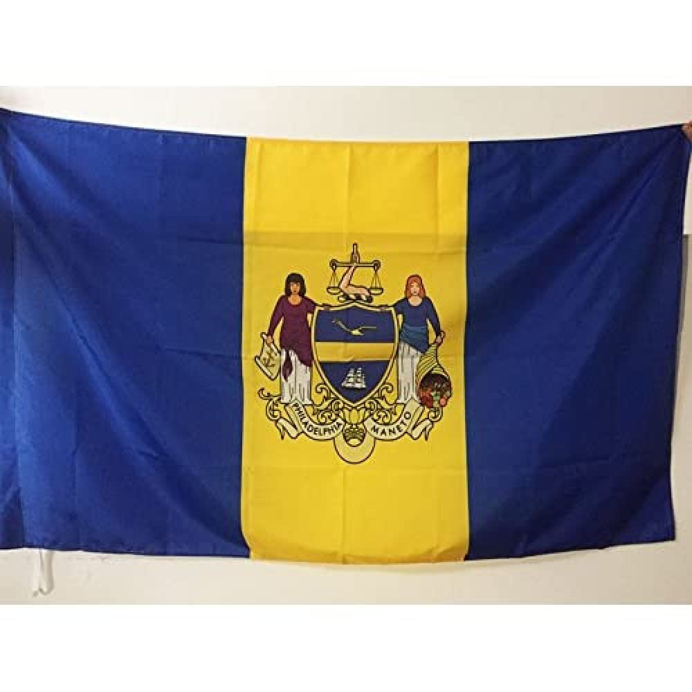 AZ FLAG - Philadelphia Flag - 3x5 Ft - Philadelphia city Banner with Sleeve - 100% Polyester - Fade Resistant - Vivid Colors - 3' x 5' Feet - 150x90 Cm