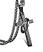 Jstyle Stainless Steel Cross Necklaces for Men Women Jesus Cross Necklace Chain Prayer Bible English Wheat Chain 22 Inch B