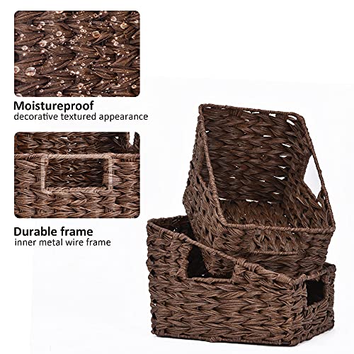 GRANNY SAYS Wicker Storage Baskets, Waterproof Wicker Basket with