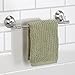 InterDesign Forma Power Lock Max Suction Wash Cloth Bar for Bathroom Shower - Clear/Brushed Stainless Steel