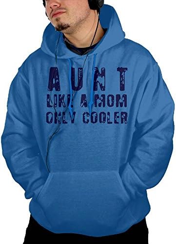 Mens AUNT - LIKE A MOM BUT COOLER Mountain Climbing Fashion Hoodie Sweatshirt Size L RoyalBlue