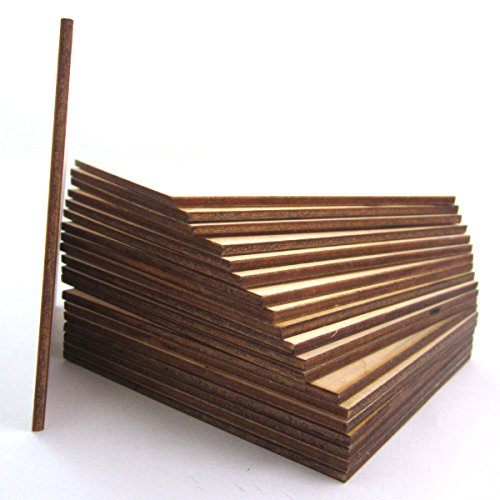 WINGONEER 20pcs 10x10cm Square plywood Wooden Blank Wood Slices DIY Crafts Common wood for Creating Jewelry Painted Christmas Tree Decorated craft Projects - Thickness: 3mm - Thumbnail 2