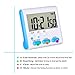 Mudder 3 Pack 24 Hours Magnetic Kitchen Timers with Digital Alarm Clock Timer, Loud Alarm and Big Screen (Blue)
