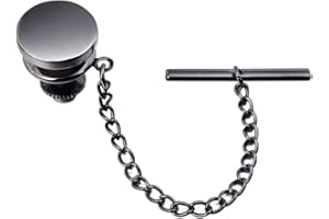HAWSON Mini Tie Pin for Men, Tie Tack with Chain for Men's Necktie, Tie Tack Gift Set for Wedding, Party, Meeting