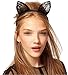Wowlife Bunny Rabbit Ears Sexy Rabbit Ears Lace Mask Veil Headband Supply for Nightclubs & Masquerade & Halloween & Christmas (Style 02)