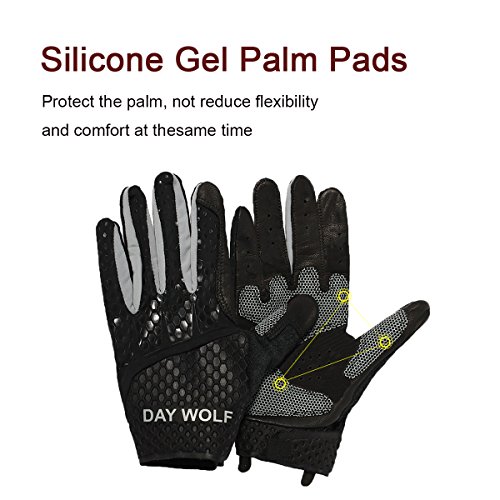 New Full Finger Workout Gloves,Gym Fitness, Weight Lifting Wrist Wraps Genuine Leather Palm Protection & Strong Grip,Quality Breathable Comfort Gloves,Cycling, Pull Ups,Cross Training for Men & Women - Thumbnail 6