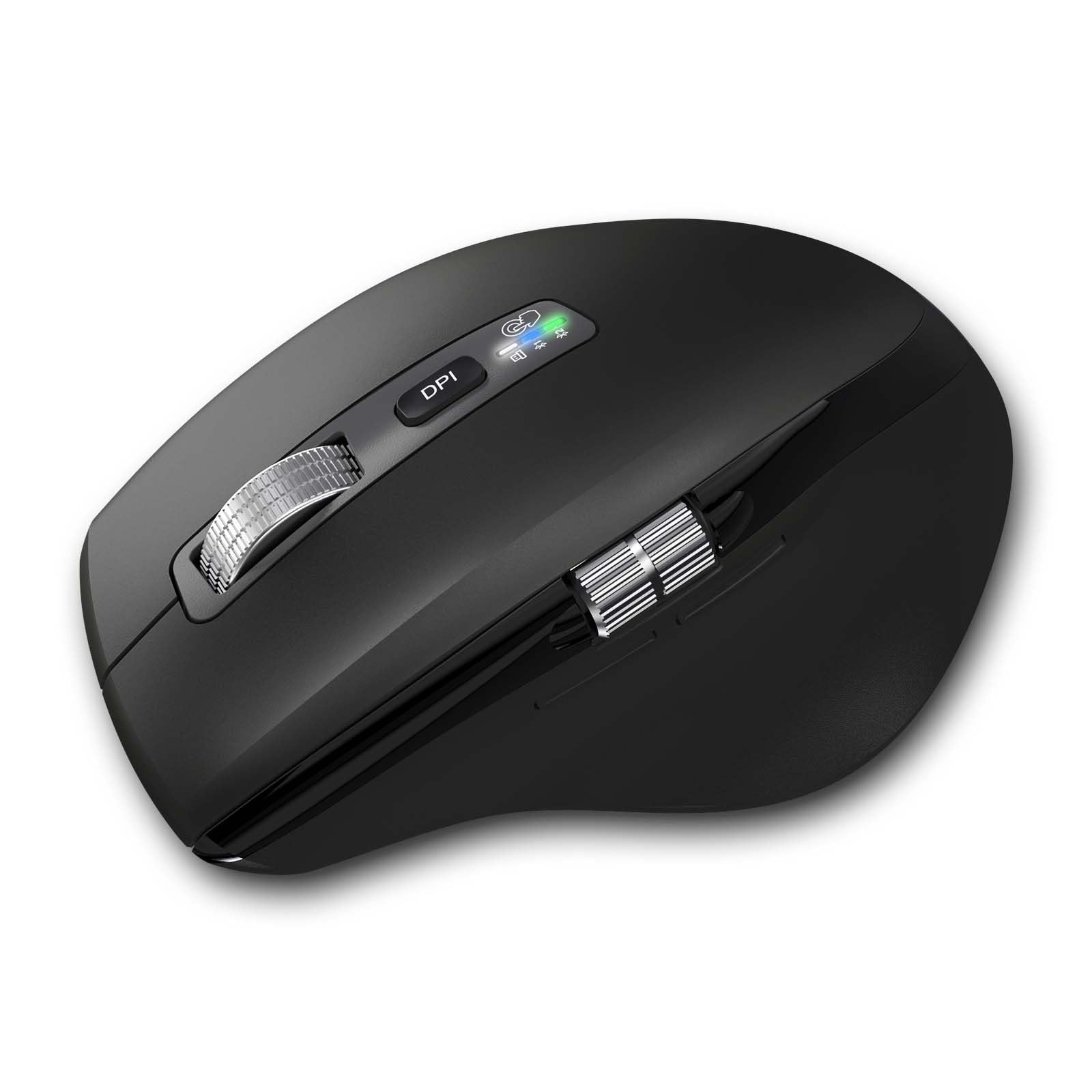 Photo 1 of INFINMIND Wireless Bluetooth Side Scroll Mouse with Multi-Device, Ergonomic Computer Mice with Smart Flying Scroll, Quiet Click for Computer, Laptop, iPad, Tablet, MacBook (Black)