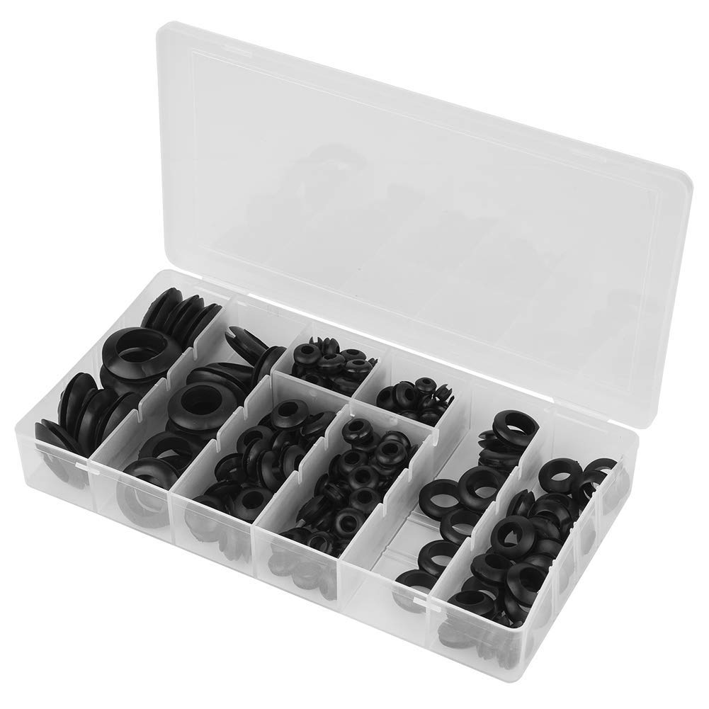 200pcs Rubber Grommet Assortment Set,Rubber Grommet Sealing Ring Set,with case,for hoses,faucets,Cable,etc 3/16" 1/8" 1/4" 5/16" 3/8" 1/2" 5/8" 3/4"