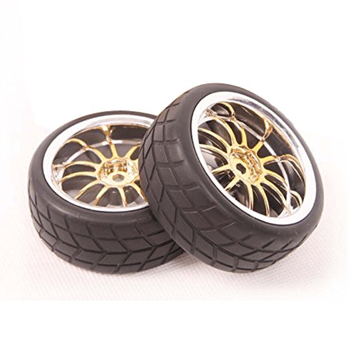 Hobbypower Tires & Rim Wheel for 1/10 HSP HPI Traxxas Tamiya On-Road Racing Car(pack of 4 pcs)