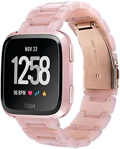 V Moro Compatible Fitbit Versa 2 Bands Fitbit Versa Bands Versa Lite Band Women Resin Versa 2 Wristbands Replacement Bracelet Strap Metal Stainless