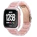 V-MORO Compatible Fitbit Versa/Fitbit Blaze Band Women Men - Fashion Resin Versa Wristbands Replacement Bracelet Metal Stainless Steel Rose Gold Buckle Fitbit Versa Smart Watch (Pink-Tone)