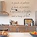 Inspirational Wall Sticker Quotes Words Art Removable Kitchen Dining Room Wall Decal Sticker Mural Vinyl Home Decor A Pinch of Patience,A Dash of Kindness...£¨Small,Black£©