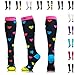 NEWZILL Medical Compression Socks for Women & Men Circulation 20-30 mmHg, Best for Running Athletic Hiking Travel Flight Nurses (Heart, L/XL)