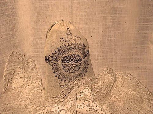 Lavender Sachet in Muslin Pouch and hand Stamped with Rhinestone, Vintage French Market Muslin Pouch French Lavender Sachet Ooh La La
