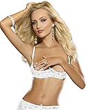 Dreamgirl 9386 Women's Sultry Nights Open Cup Shelf Bra - 38 - White