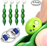 Ybetter Funny Facial Expressions Squeeze Bean Fidget Toy and Flippy Bike Chain for Reduce Stress and Anxiety, OCD, ADD, ADHD, Bitting Nails, Peel Skin, Improve Focus[Pack of 4]