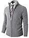 H2H Mens Slim Fit Full-zip Kintted Cardigan Sweaters with Twist Patterned