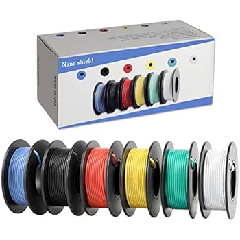 Hook-up Stranded Wire 24 AWG with UL3132, Nano Shield 6 Colors (26ft Each) Flexible 14 Gauge Silicone Wire Rubber Insulated Electrical Wire, 300V Tinned Copper Electric Cable for DIY