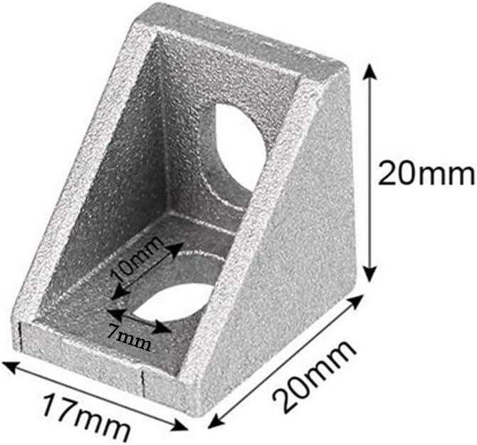 BuxiuGK 25 Pcs 2020 Corner Bracket Aluminum Alloy L Shape Right Angle Joint Brace Extrusion 20 x 20 mm, Silver - Image 4