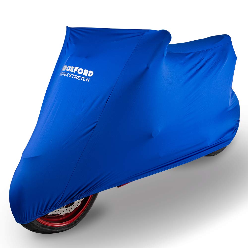 OXFORD, Products CV179 Indoor Motorcycle Cover, Blue, Medium = Length: 229cm, Width: 99cm, Height: 125cm