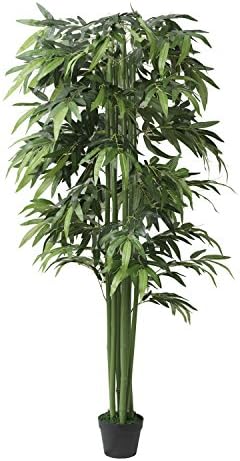 RUOPEI 5.9ft Artificial Bamboo Tree, 1105L Decorative Fake Plant Arrangement in Plastic Pot for Home or Office Greenery Decor