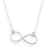HotMixCold Infinity Necklace, Eternity Sister Everyday Jewelry Gift for Her | Available in Silver, Gold, or Rose Gold