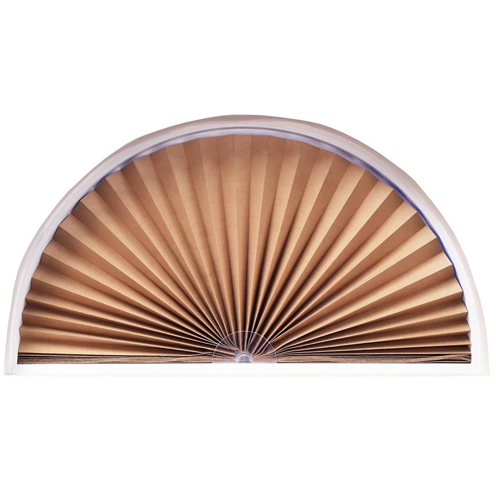 Redi Shade 3607571 Original Arch Light Blocking Pleated Fabric Shade, Natural, 72” x 36”