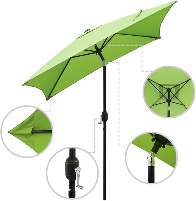 ABBLE Outdoor Patio Regenschirm 16,5 m quadratisch mit Neigung und