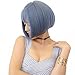 Wehous Short Light Blue Women Girl Bob Wigs Heat Cosplay Party Costume Hair Wig