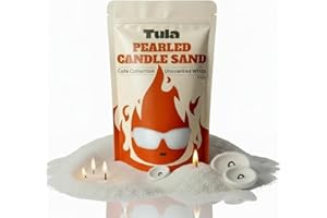 ZALATTA Tula Sand Candles – White Pearled Candle Sand – 18 oz Refillable Soy Wax, Unscented & Paraffin-Free, with 20 Wicks, Pet-Safe for DIY Candle Making & Home Decor