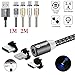 UGI 3 in 1 Magnetic Cable Micro USB Type C [6.6FT/2.4A] Fast Charging Android USB C Cord for i-Product Phone X Xs Max XR 8 7 8 Plus 6 6s se 5s LG HTC Note 9 Samsung Galaxy S4 S5 S6 S7 S8 S9 Plus Edge