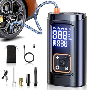 Philoent 自転車 空気入れ 電動空気入れ 7200mAh エアポンプ 自動停止 空気圧指定可 充電式 コードレス