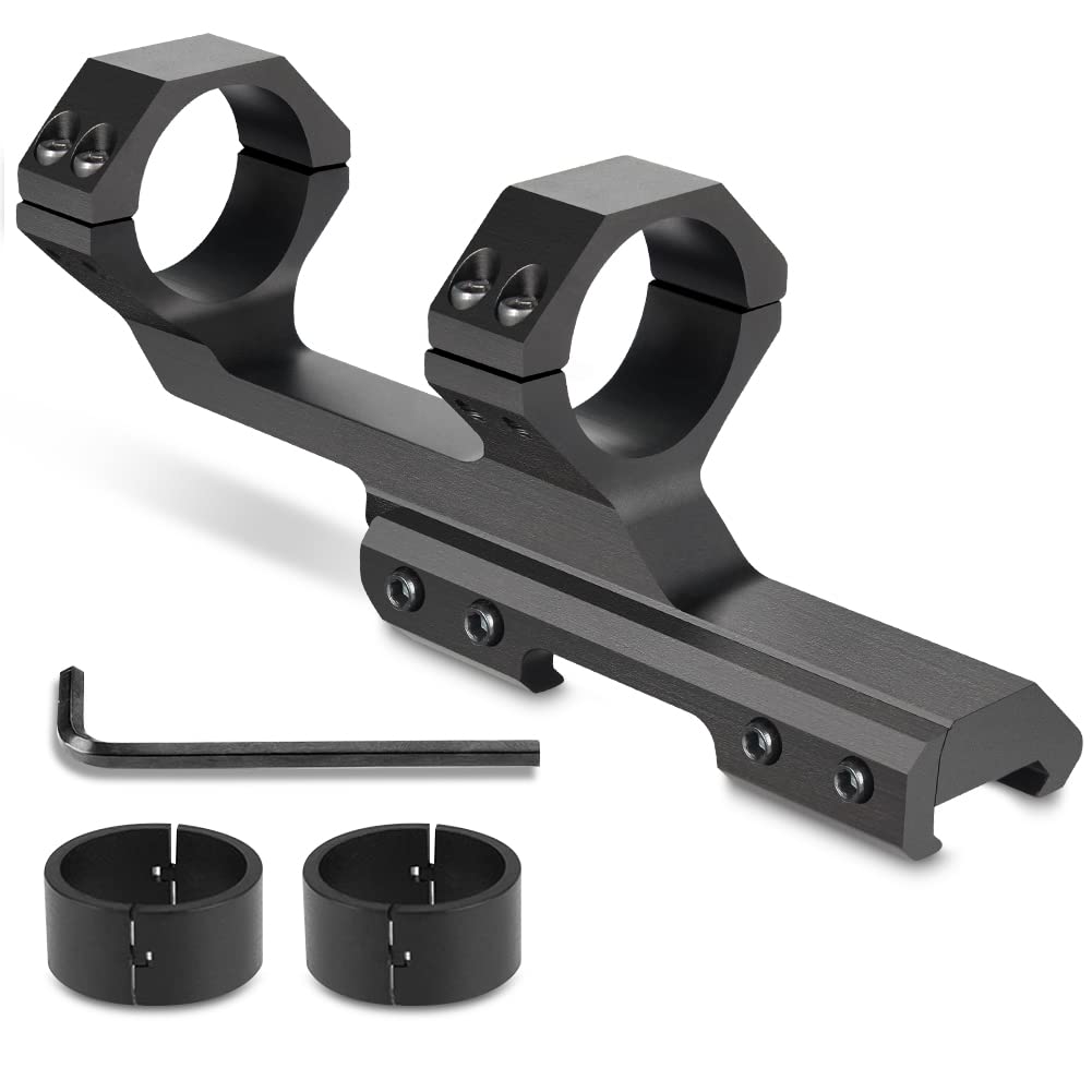 KEENZO Low Profile 1''25mm/30mm One-Piece Scope Ring Mount QD Quick Release Dual Ring Bracket Mount Rail See Through Style for 20mm Picatinny Rail (LD3212)