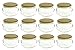 Nakpunar 12 pcs 8 oz Glass Tureen Jars with Gold Lids - 250 ml