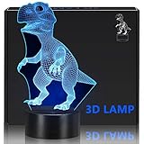Holybo Kids Boys Toys,3D Night Light Dinosaur Toys for Boys/Kids/Chlidren Bedroom Lamps,Brithday/Xams Gifts Dinosaur Night Light with 7 Colors Changing.(T-Rex Baby)