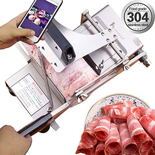 Manual frozen meat ctter slicer machine, 304 food stainless steel and German blade, cut vegetable kitchen products electric cheese bacon ham