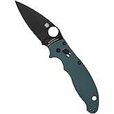 Spyderco Manix 2 Folding Knife, 3.37 in CPM Cru-Wear, C101GPFGBK2 | Forest Green G-10 Handle, PlainEdge, Full-Flat Grind, Ball Bearing Lock