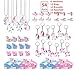54Pack Rainbow Unicorn Party Supplies,Perfect Unicorn Gifts-Unicorn Necklace Novelty Unicorn Keychain Bulk Unicorn Bracelet Kit Kids Ring Unicorn Hairpin, Unicorn Party Favors for Kids Girls Birthday
