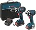 Bosch CLPK234-181 18-Volt Lithium-Ion 2-Tool Combo Kit with 1/2-Inch Compact Tough Drill/Driver, Impact Driver, 2 High Capacity Batteries, Charger and Case
