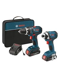 Bosch kit en combo de 2 herramientas con batería de ion de litio de 18 V, con taladro e impulsor resistente compacto e impulsor de impacto