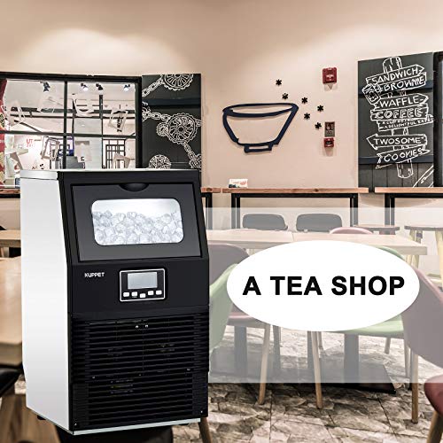 KUPPET Commercial Ice Maker, Freestanding Automatic Portable Ice Cube