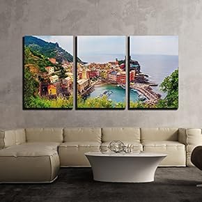 Vernazza in Cinque Terre Italy - Canvas Art Wall Decor-16 x24 x3 Panels
