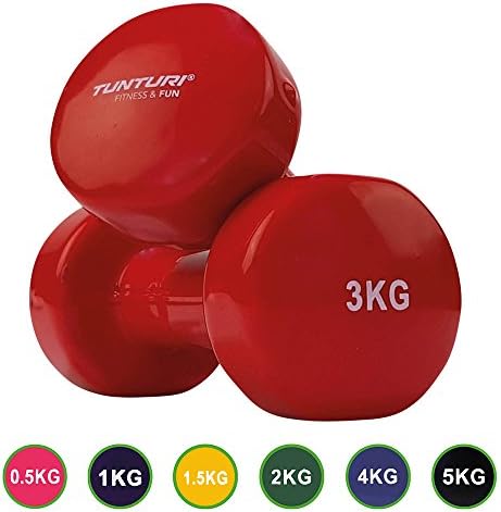 TUNTURIAlt?res courtes avec rev?tement vinyle 0,5 - 5,0 kg 3 kg Rouge - Rouge