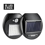 MIUO Solar Lights Outdoor 2 Pack Solar Motion Sensor Light 30 LED 300lm Wireless Waterproof Solar Security Light Outdoor for Porch Patio Brick Wall Backyard Farm Garage