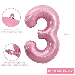 TONIFUL 40 Inch Light Pink Large Numbers