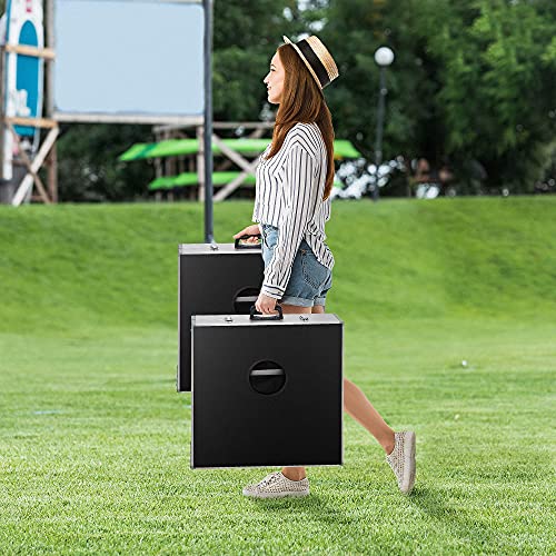 ZENsports Portable Cornhole Bean Bag Toss Game Set with 8 Bean Bags and