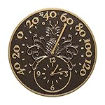 Whitehall Products 01793 Pineapple Thermometer Clock Combo